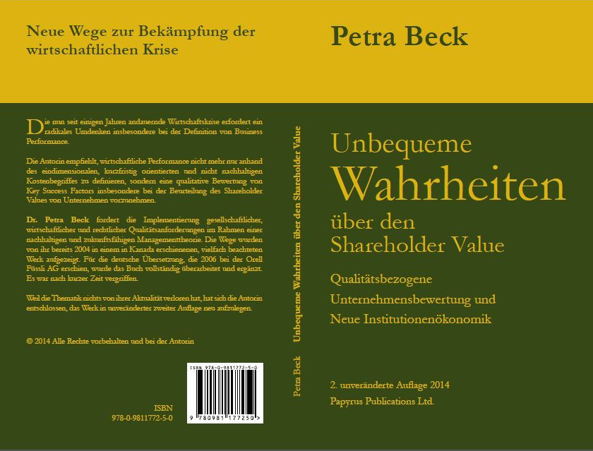 Shareholder Value, Dr. Petra Beck, final cover